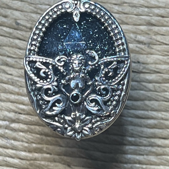 Konstantino Silver and Black Ornate Women's Ring - Picture 1 of 12